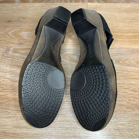 Naot Heel Black Velvet Nubuk Mary Jane Shoes, Size 7 - Picture 9 of 12